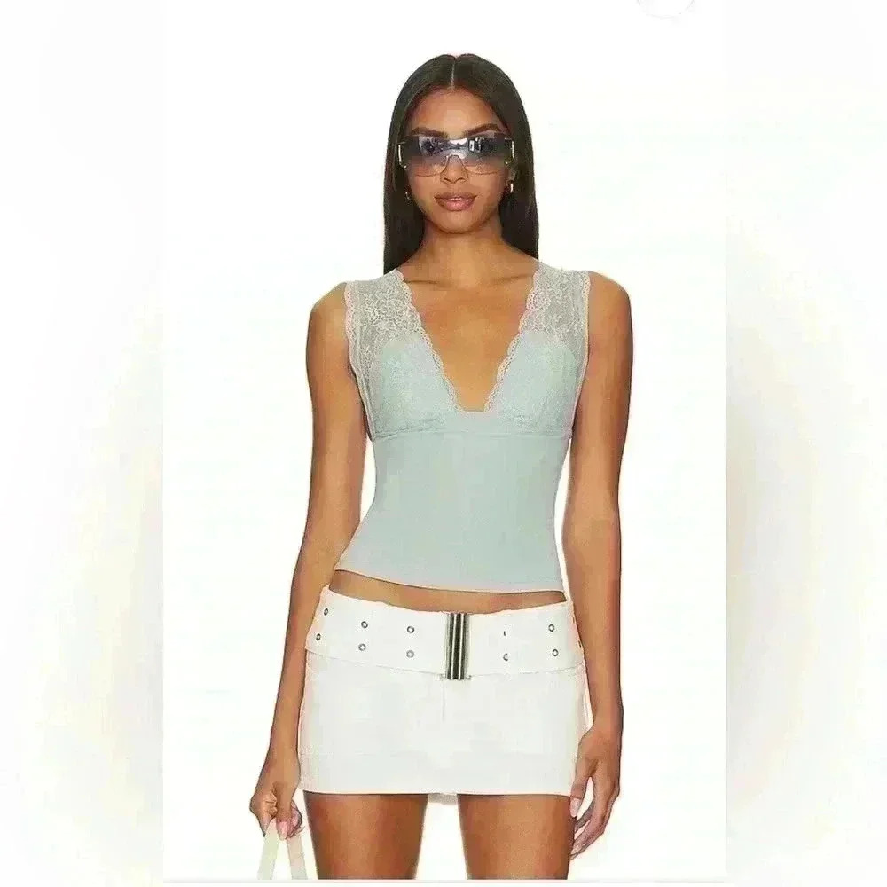 NWT FREE PEOPLE INTIMATELY POWER PLAY CAMI IN BLUE SURF